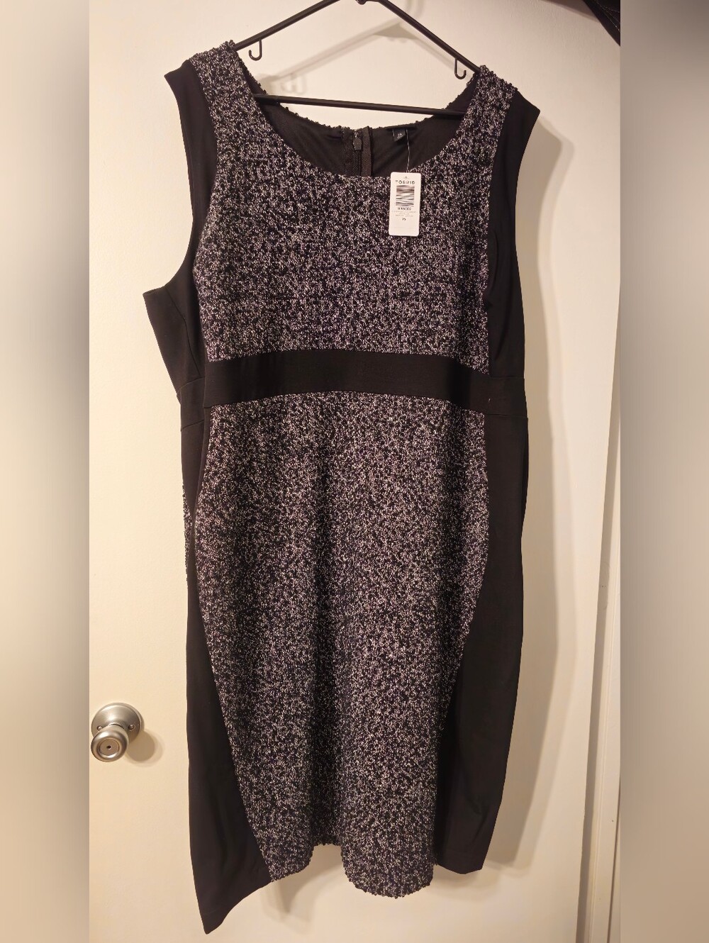 torrid Black and Gray Tweed Panel Sheath Dress